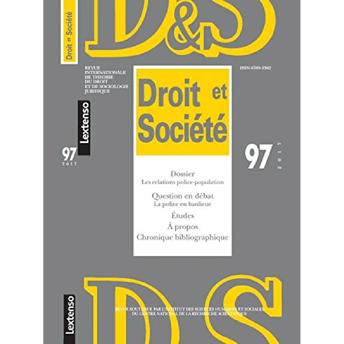 Droit et société, n° 97. Les relations police-population · Occasion