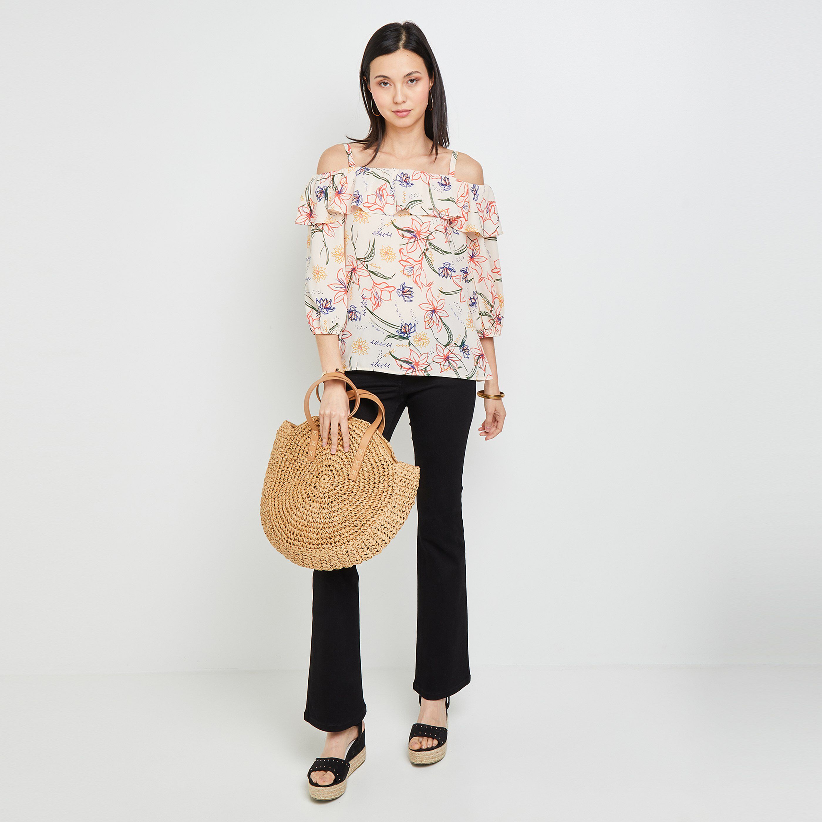 Blouse imprimée femme - BEIGE