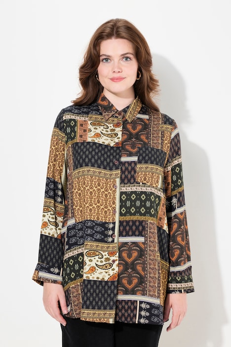 Hemdbluse, Mustermix, Hemdkragen, Langarm