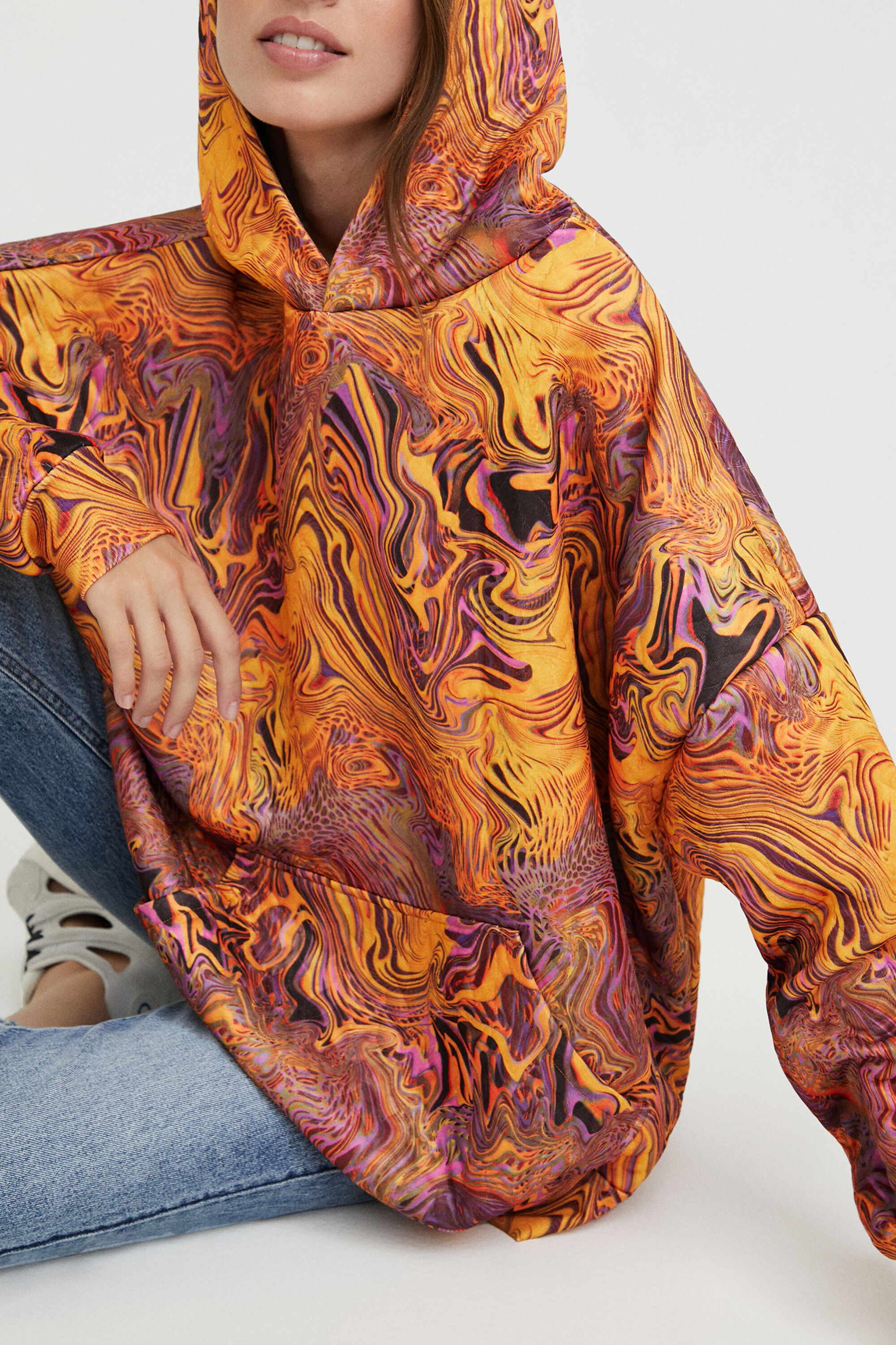 Sweat-shirt unisexe effet marbré