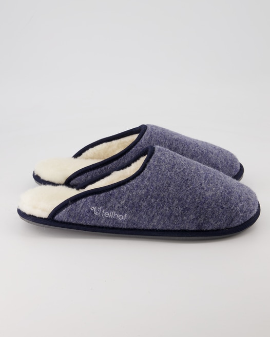 Fellhof Trendy Filz Hausschuhe in Blau