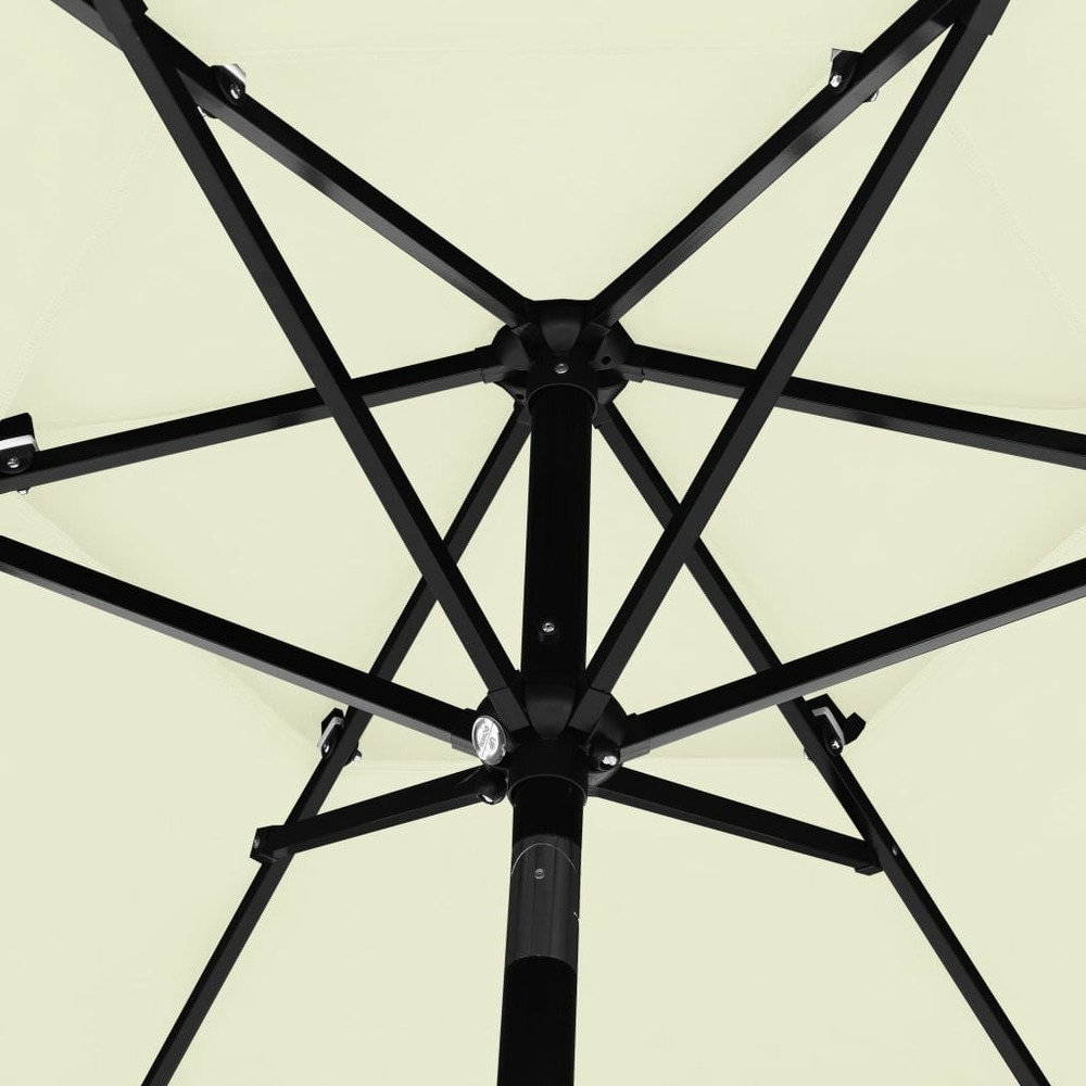 Parasol à 3 niveaux avec mât en aluminium 2,5 m sable