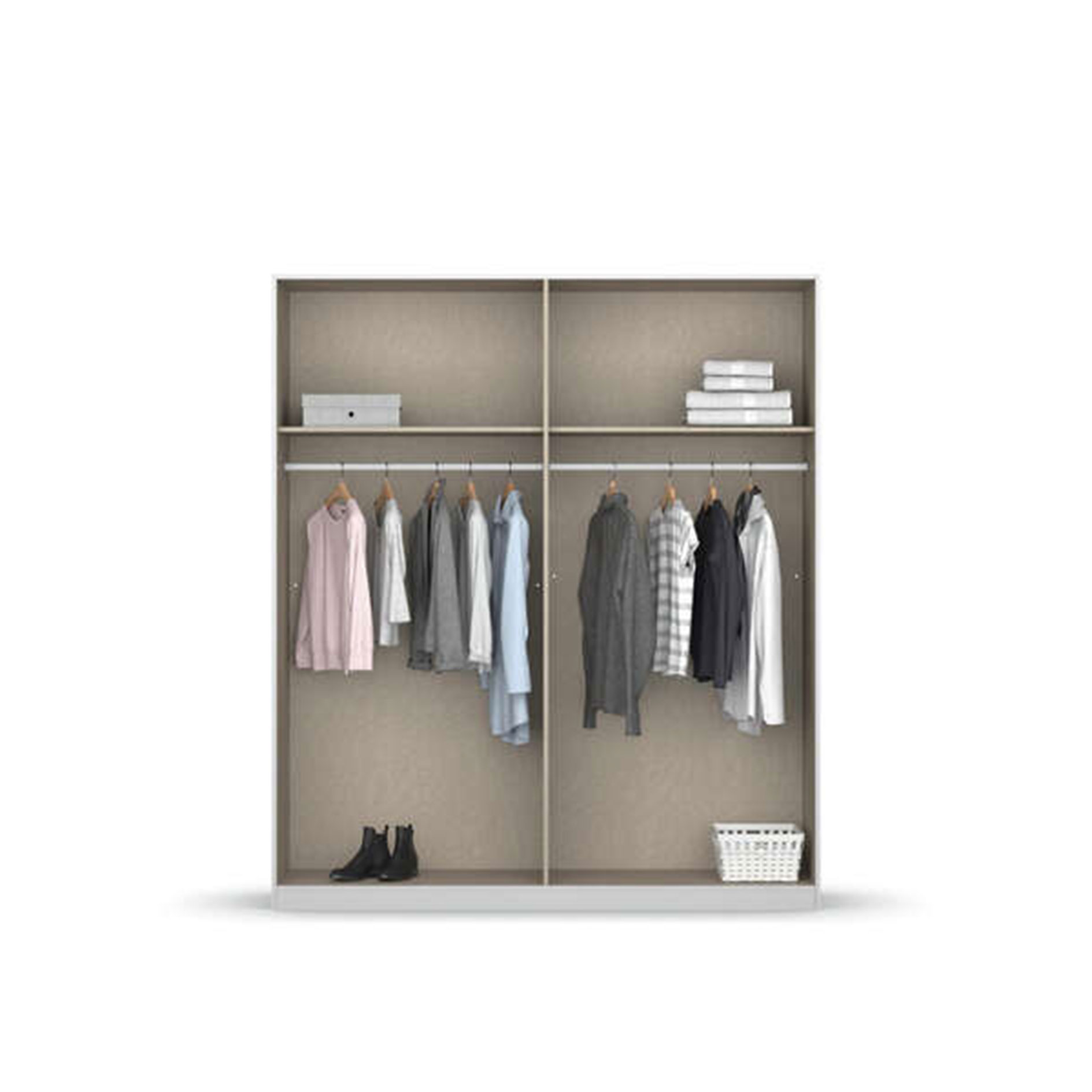 Drehtürenschrank - alpinweiß - 4 Türen - 181 cm