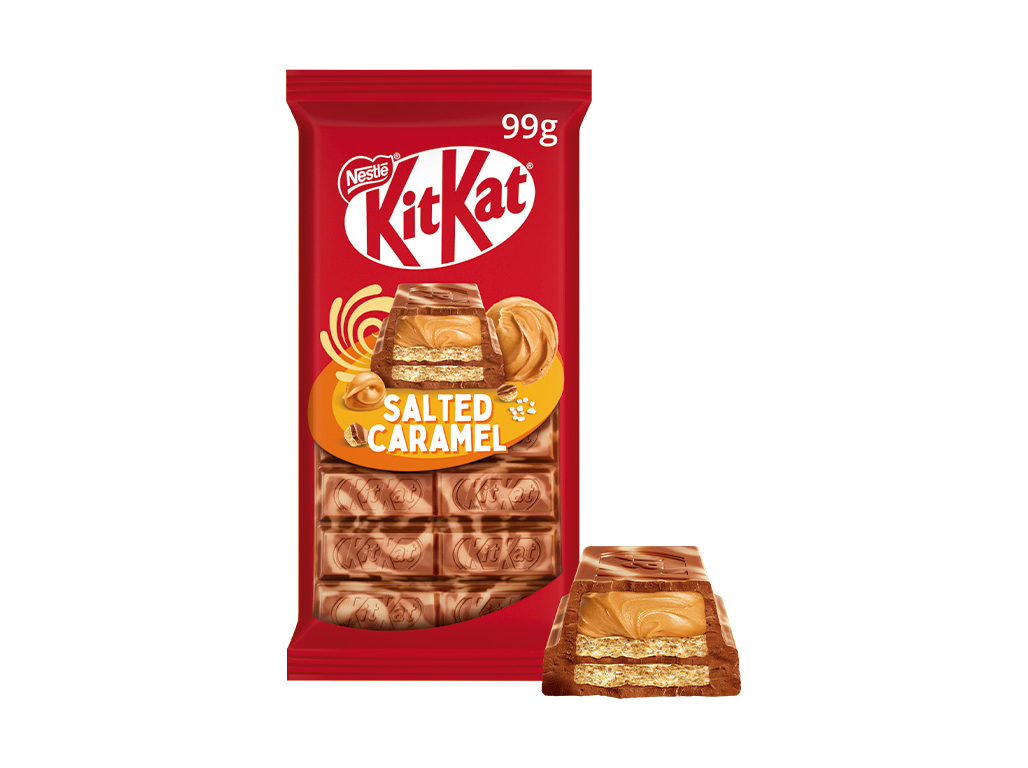 CHOCOLATE LEITE KITKAT BOLACHA E CARAMELO SALGADO 99G