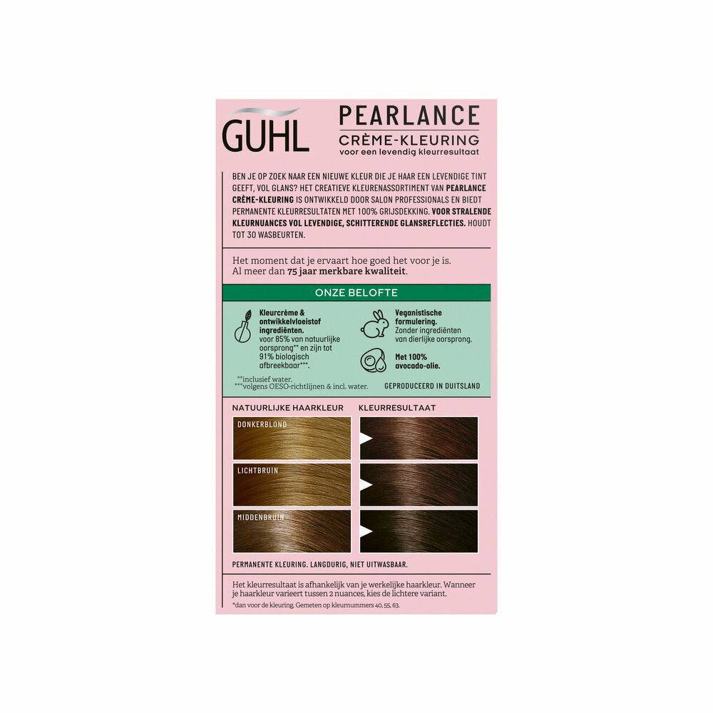 Guhl Pearlance Intensieve Crème-Haarkleuring 52 Lichtgoudbruin Chestnut117 ml