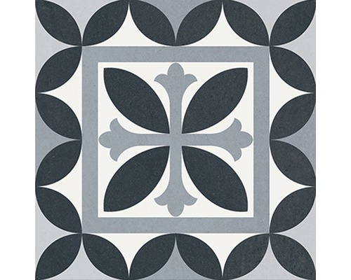 Porseleinen wand- en vloertegel Heritage taco zwart in 76 verschillende designs 16,5 x 16,5 cm
