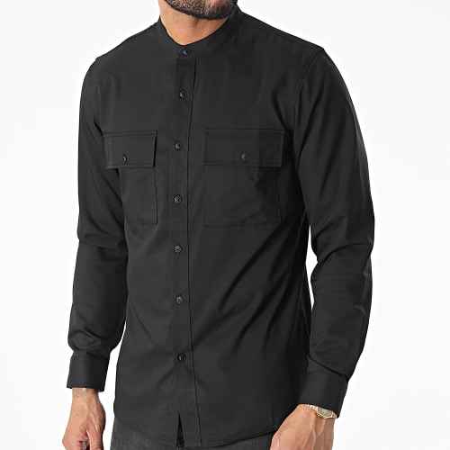 Chemise Manches Longues Col Mao J530 Noir