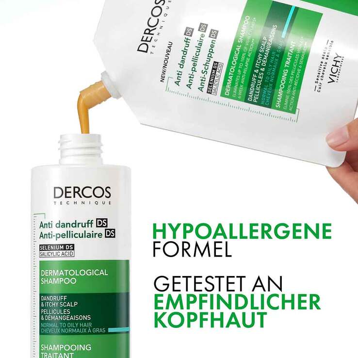 Vichy Dercos Anti-Schuppen Shampoo fettige Kopfhaut , 390 ml