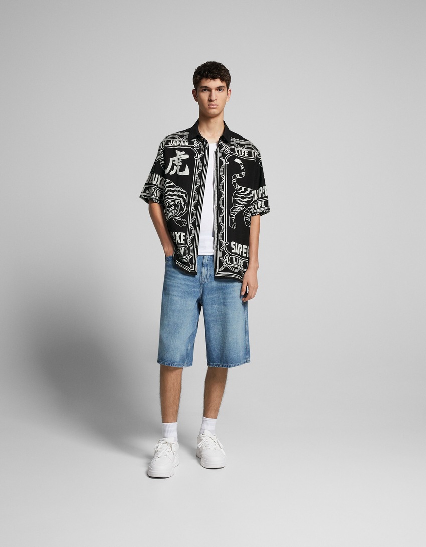 Camisa de manga curta estampada
