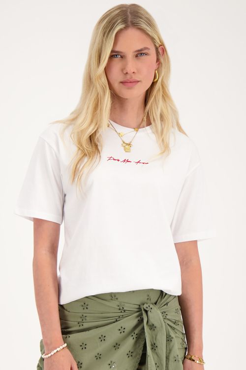 Wit T-shirt met rode 