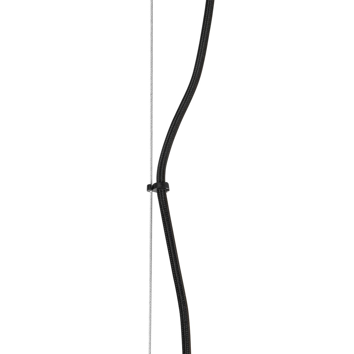 Hanglamp zwart met opaal glas 8-lichts langwerpig - Uvas