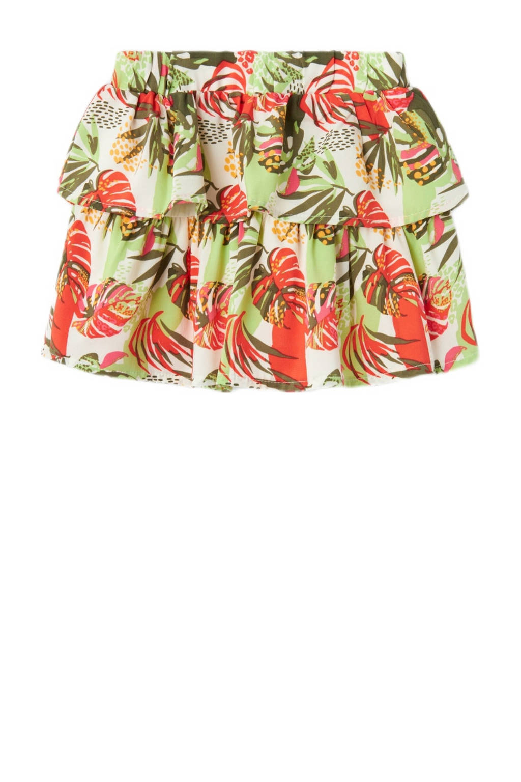 NAME IT gebloemde rok NMFVINAYA groen/rood/wit