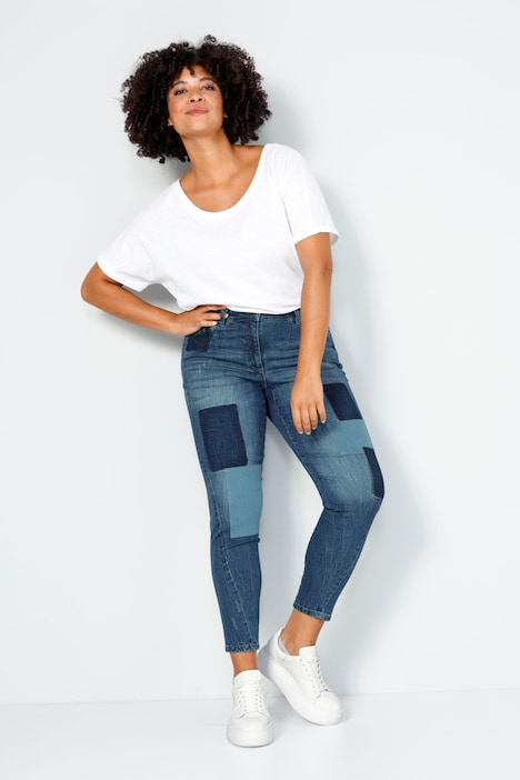 7/8-Jeans, Slim Fit, Patches, 5-Pocket