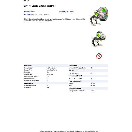 Biopod dinosaurus robot 9 cm