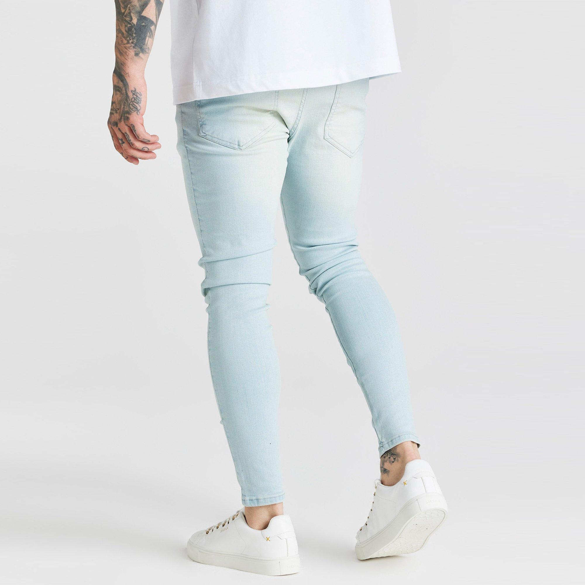 SikSilk Distressed Skinny Jeans Mens