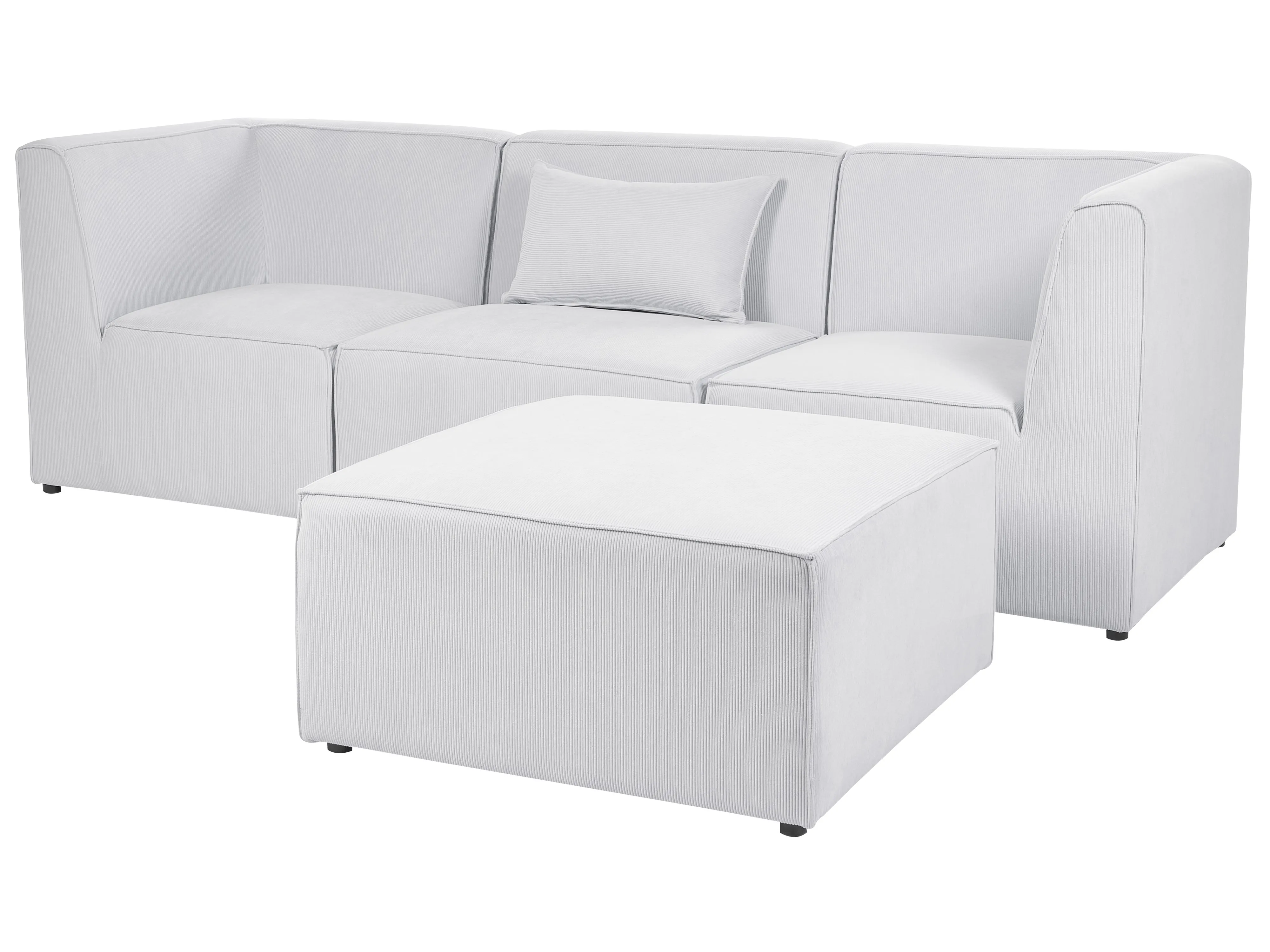 Modulaire bank 3-zits LEMVIG Corduroy Gebroken wit met ottomaan