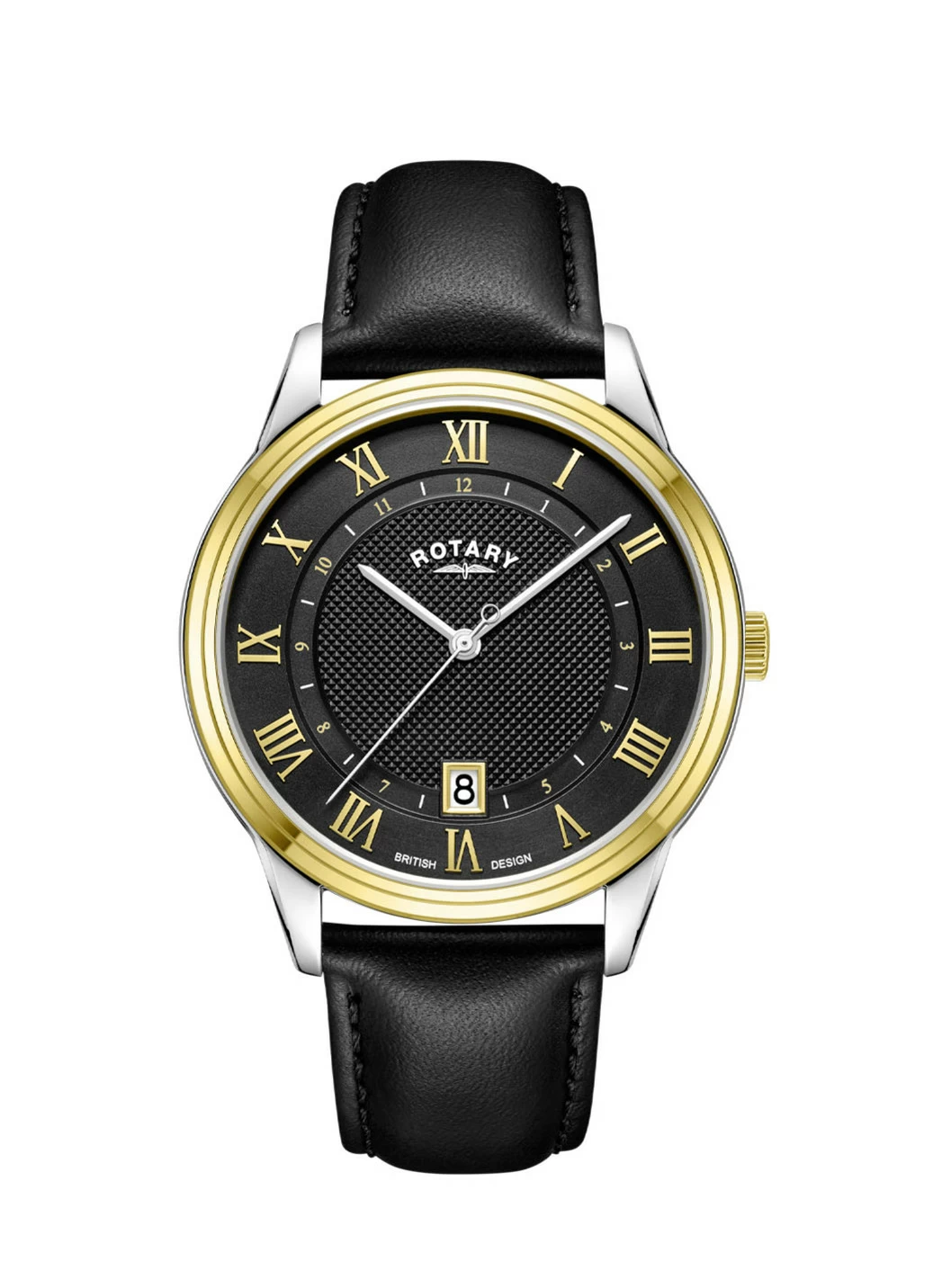Rotary Quartz-Herrenuhr mit Lederband
