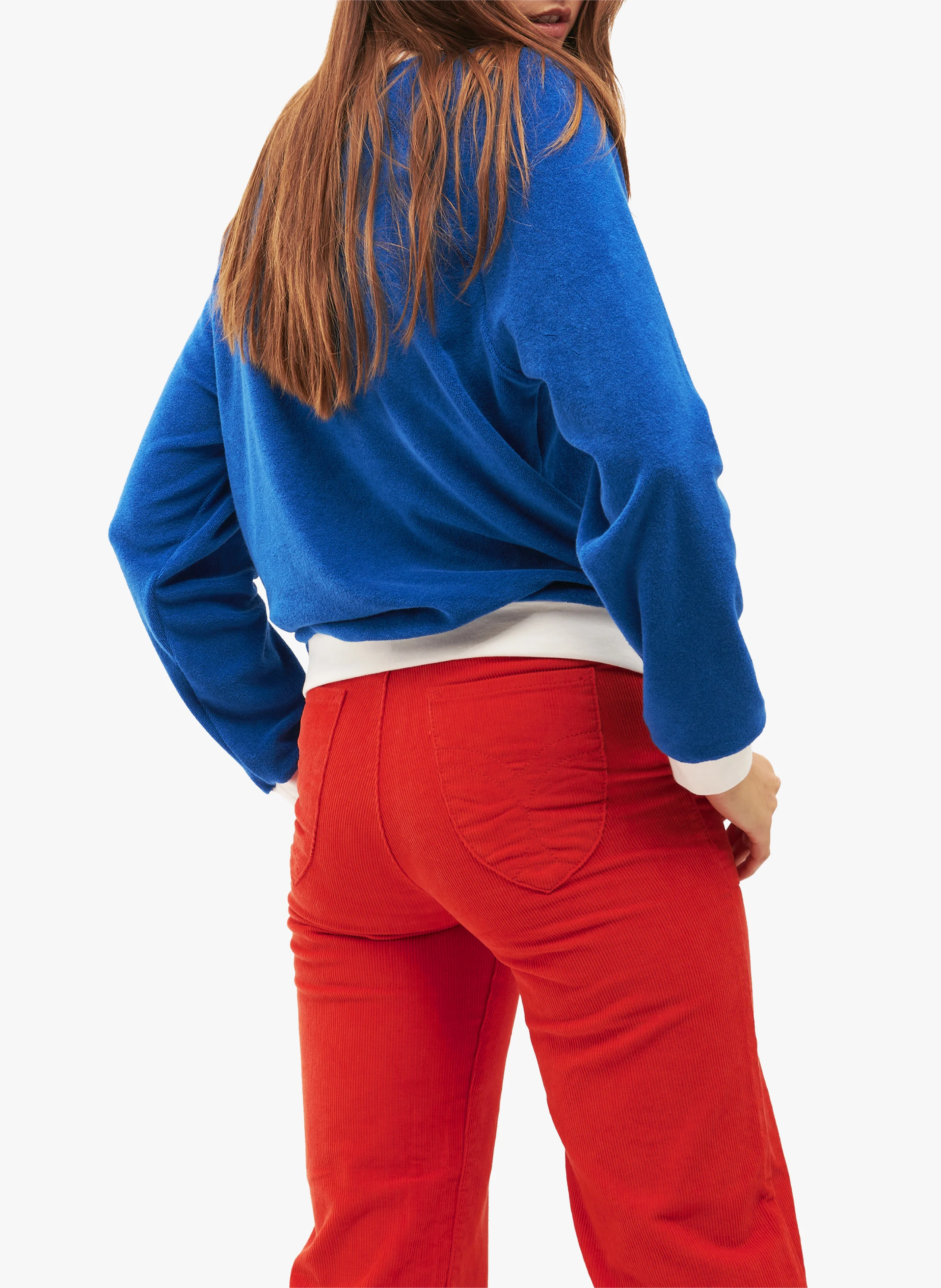WILLIAM - Pantalon droit en velours de coton côtelé| Rouge