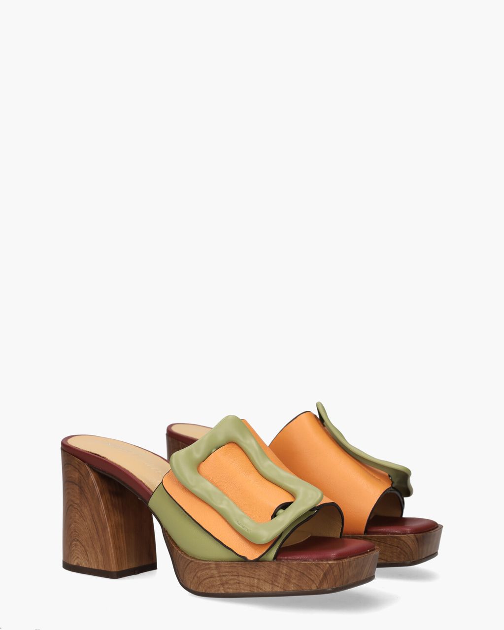 Noa Harmon Eden Oranje/Groen Damesslippers
