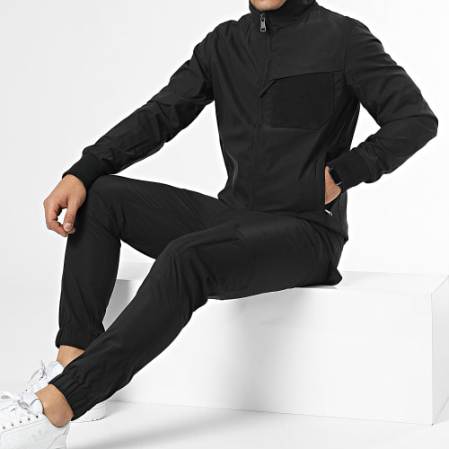 Ensemble Veste Zippée Et Pantalon Cargo Noir