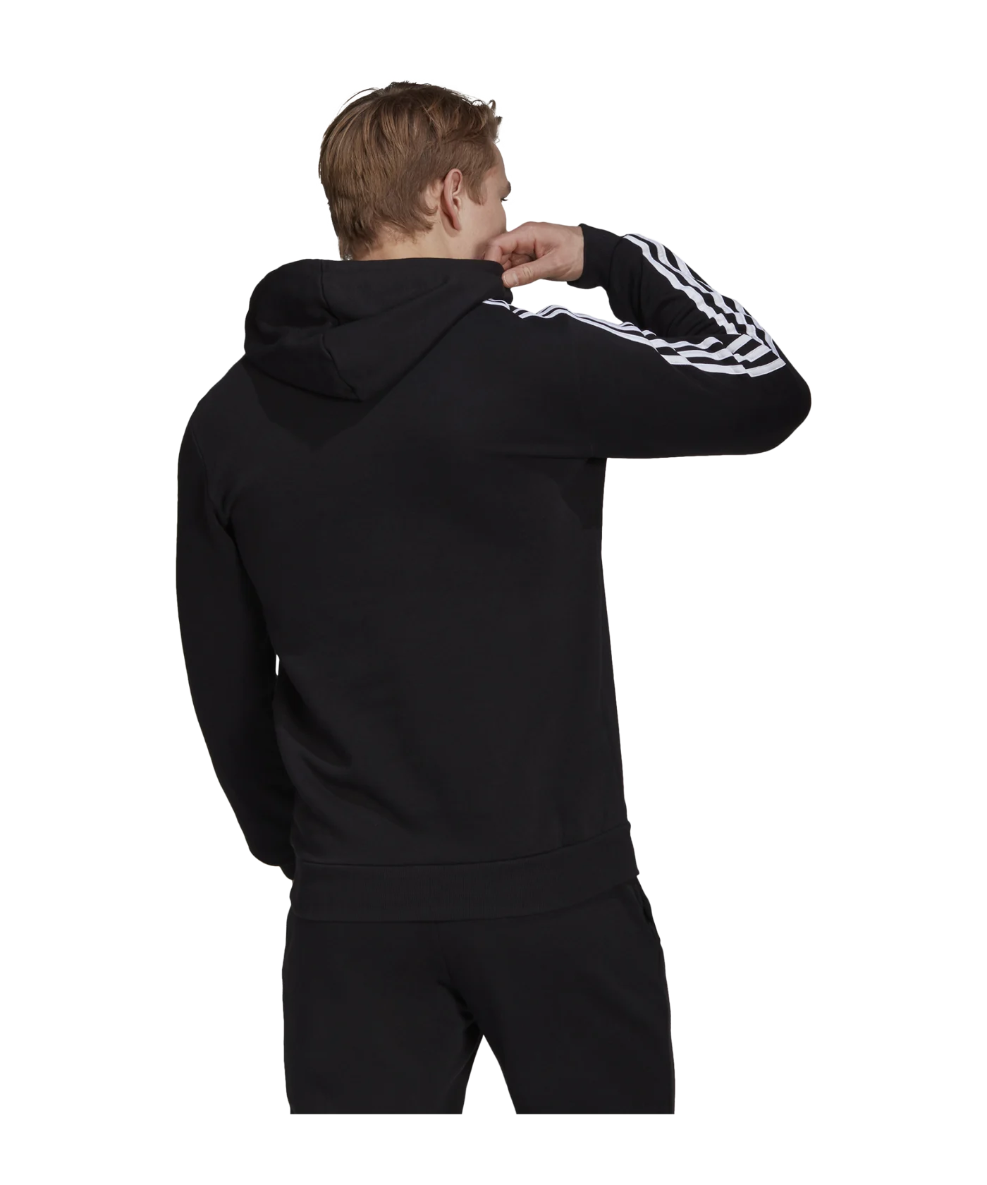 adidas 3 Stripes Hoody Schwarz Weiss