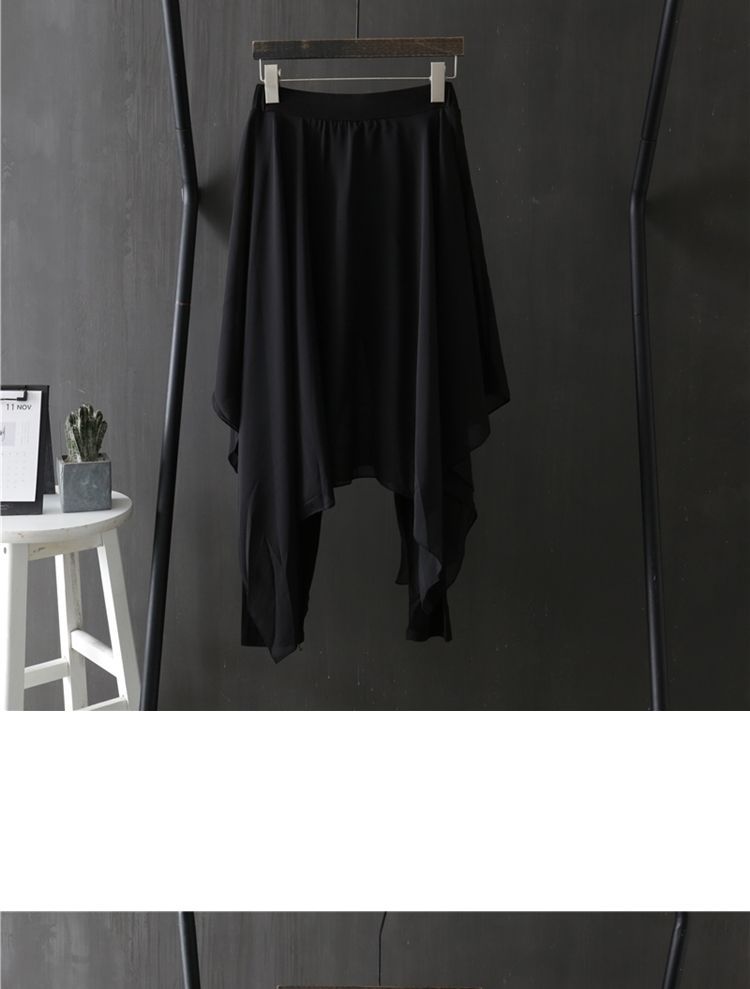 Faiar - Elastische taille, effen asymmetrische rokoverlay, dansbroek