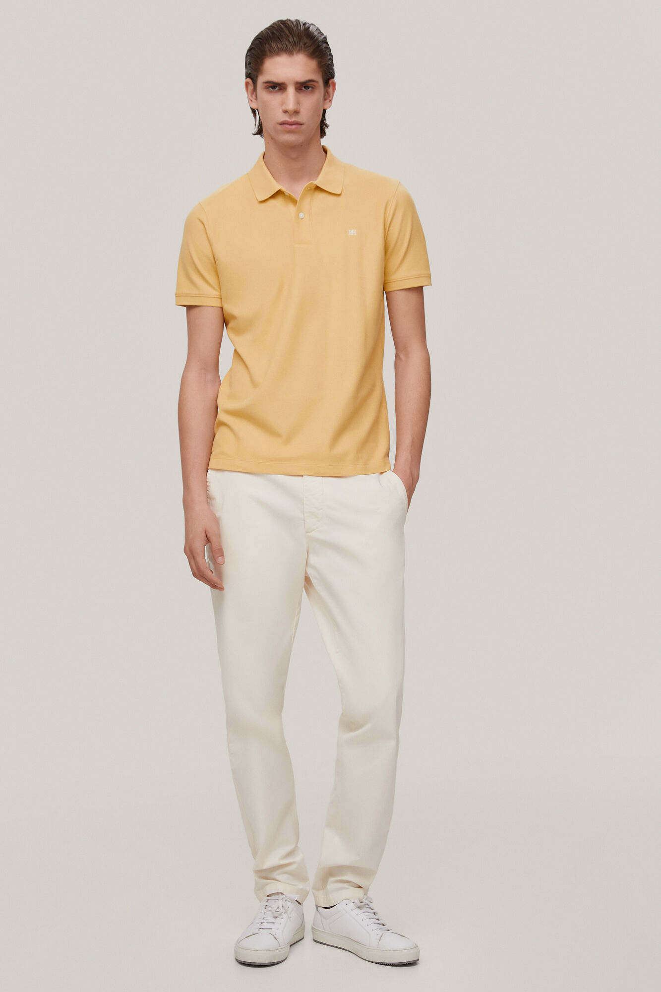 Camisa polo com logotipo - Amarela