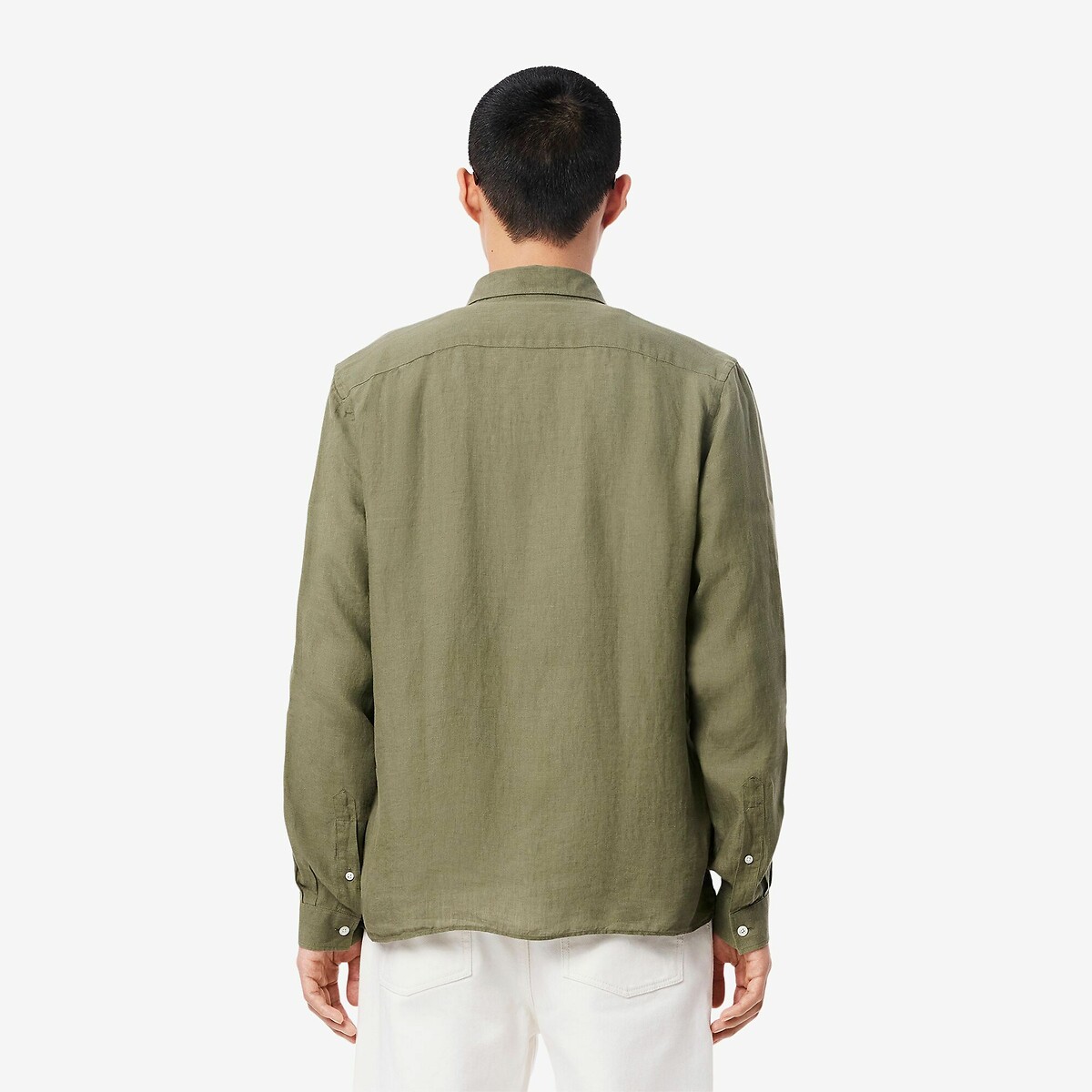 LACOSTE<br>Camisa de linho, corte regular