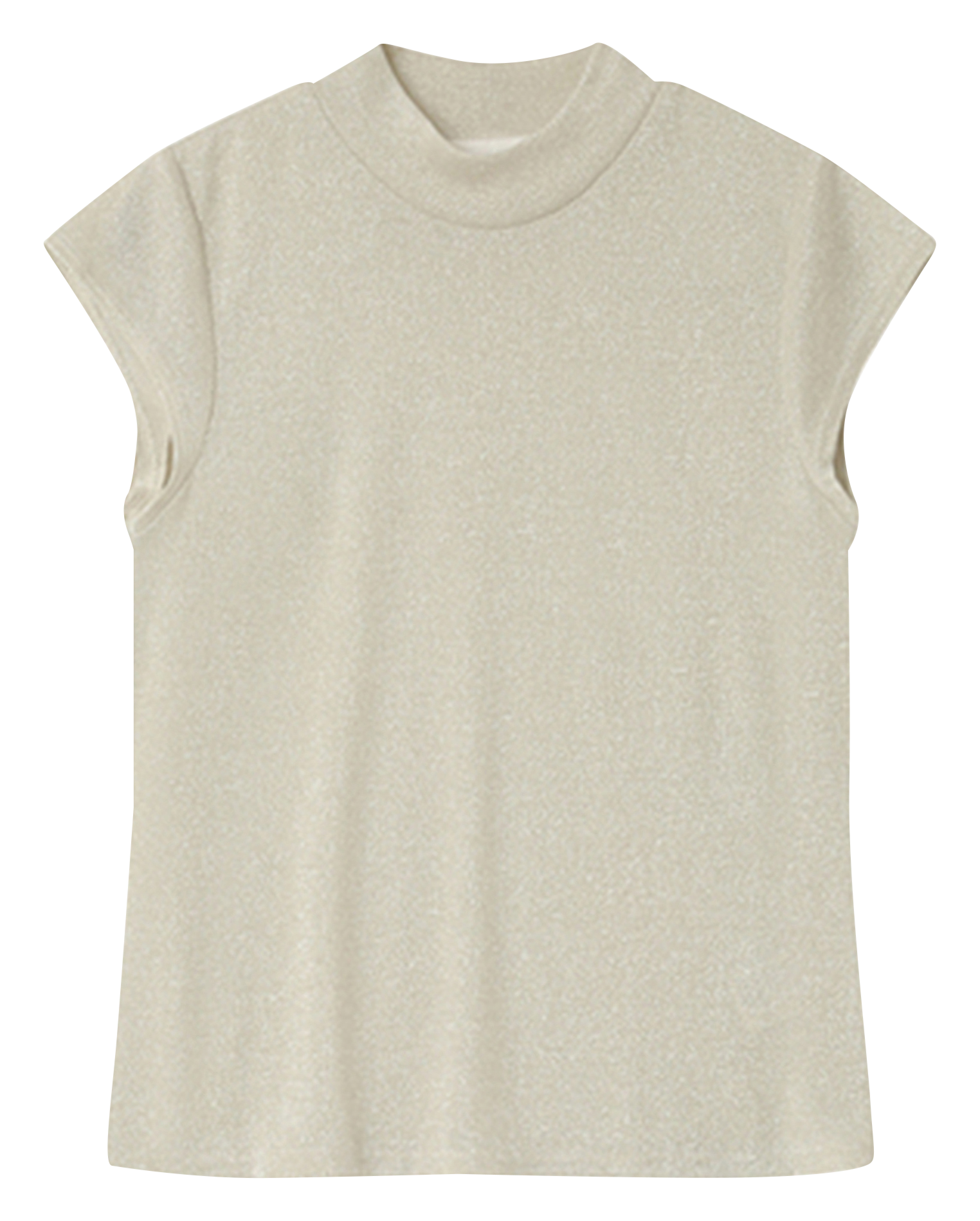 NECTAR - Top col montant ajusté pailleté | Beige