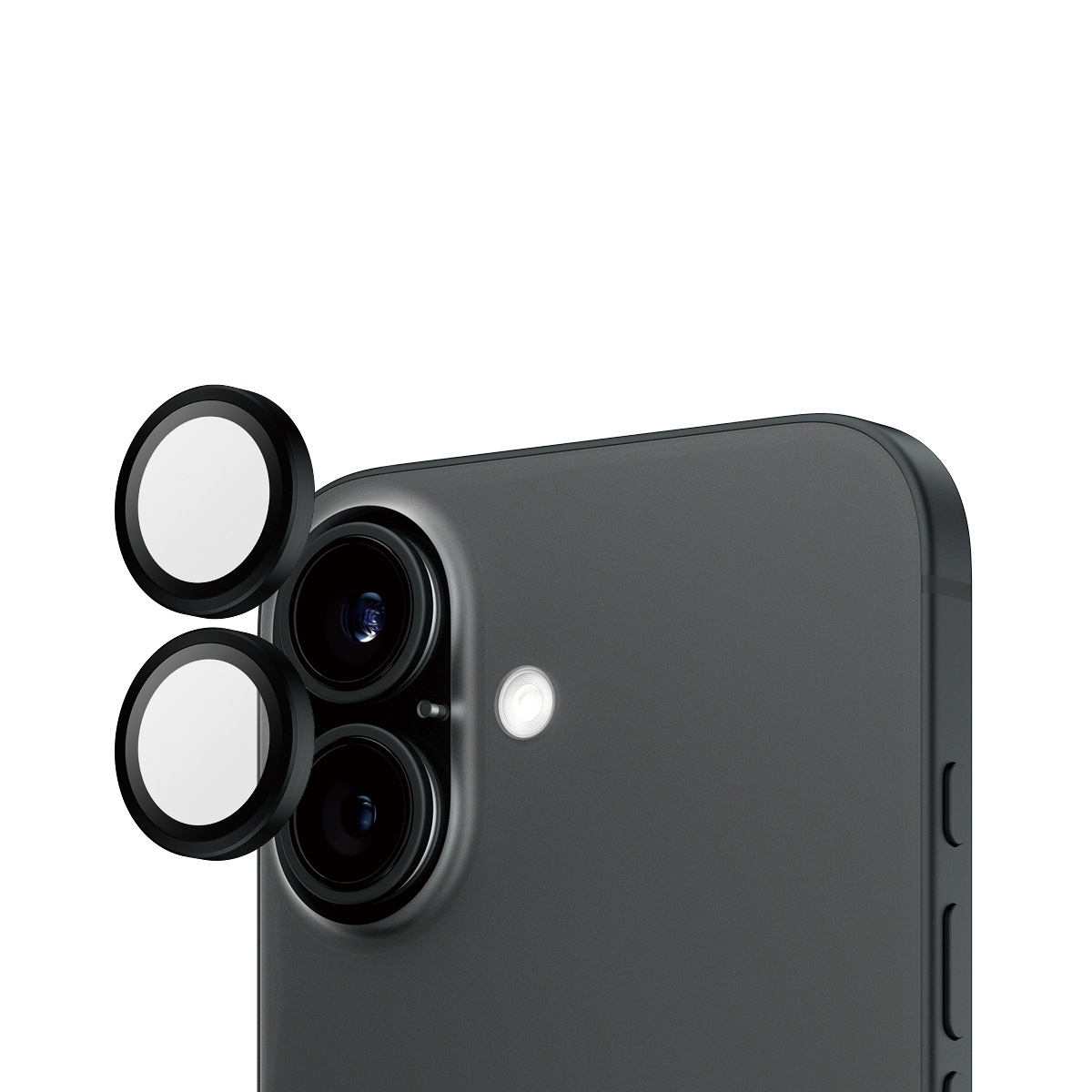 Hoops iPhone 16 / iPhone 16 Plus Kameraschutz Objektiv Ring Protector Abdeckung (1283) - Schwarz