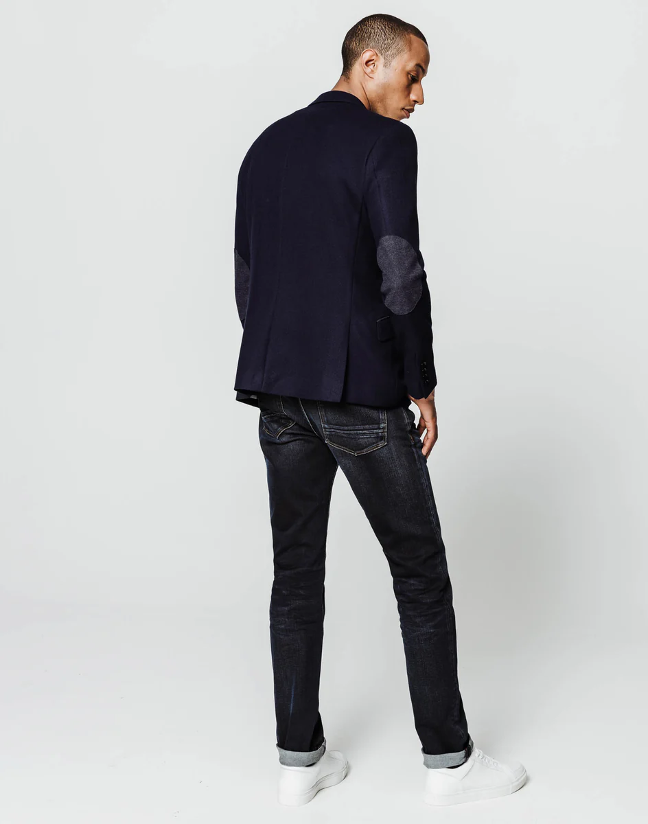 Veste casual velours navy