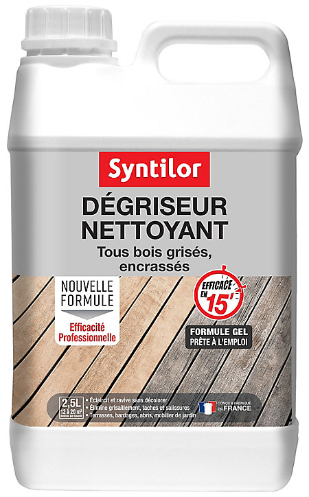Dégriseur nettoyant extérieur tous bois grisés, encrassés Syntilor 2,5L