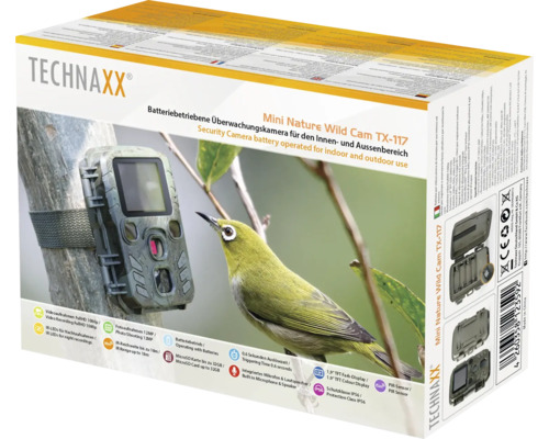 Technaxx Mini Nature Wild Cam TX-117 Op batterijen werkende bewakingscamera voor binnen en buiten, ca. 4,4 x 8,7 x 10,7 cm, Full HD