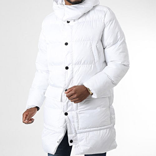 Doudoune Longue Capuche MNT-10020 Blanc
