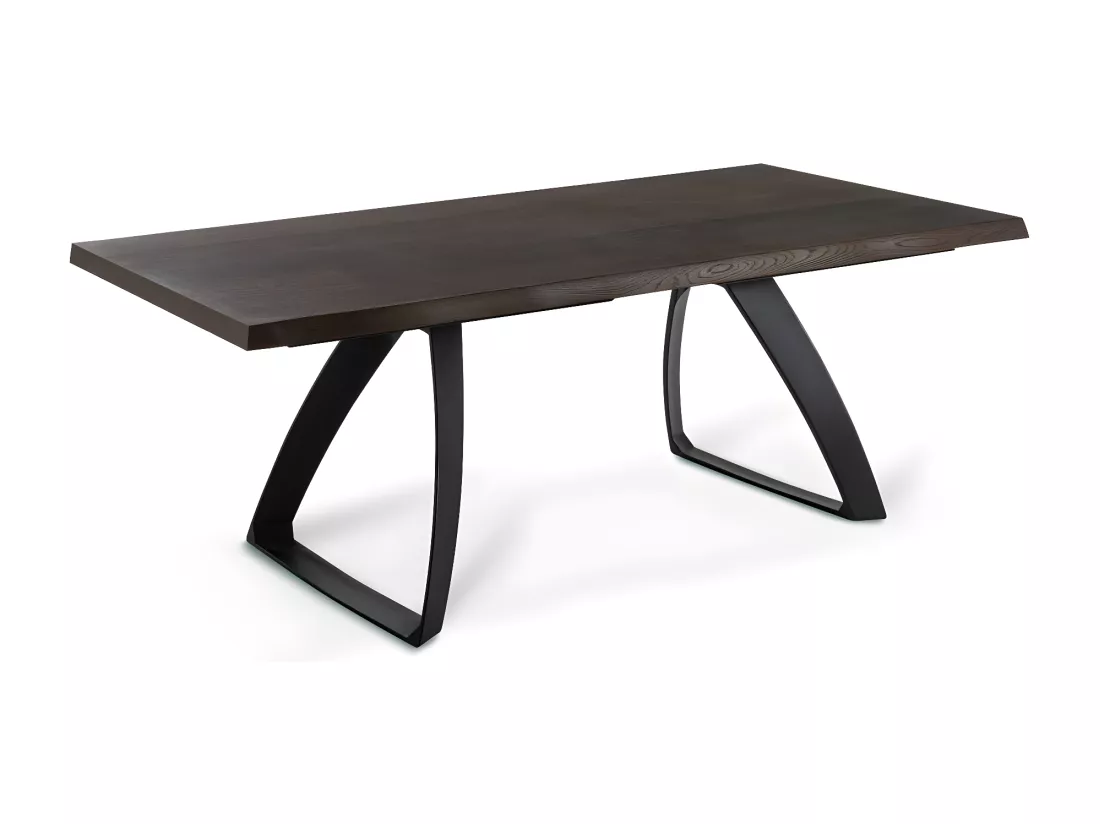 Bridge Table Extensible (200/300 x 100 cm) en Chêne Traité Thermiquement Noir