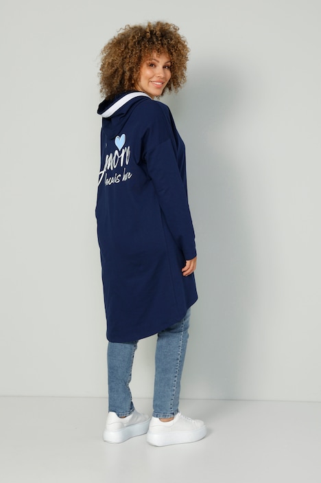 Long-Hoodie, oversized, Rückenprint AMORE