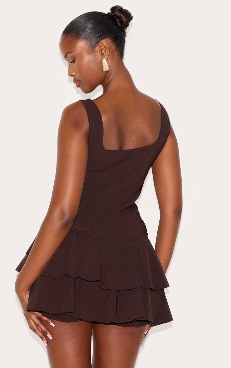 Chocolat Combi-short Jupe-short Plissée En Tissu Extensible