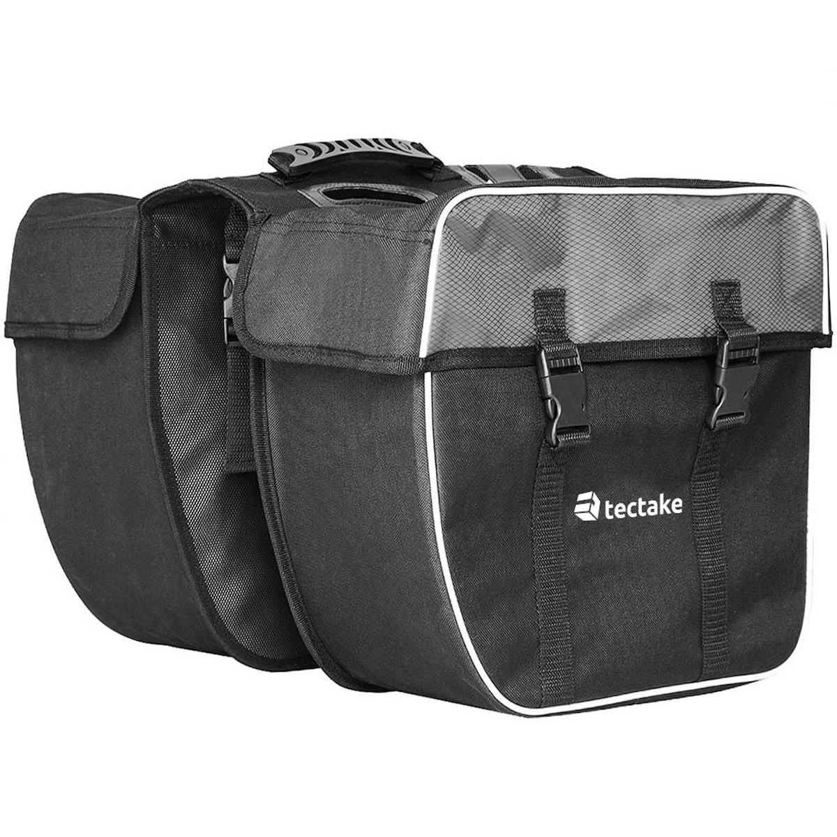 Sykkelveske med refleksstriper 35 l - svart