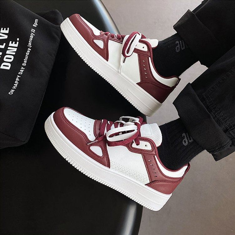 Asterisk - Tweekleurige platform sneakers