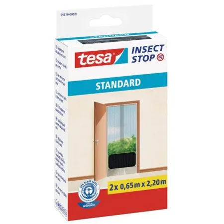 tesa Insect Stop Fliegengitter STANDARD Türen 2 x 0,65m x 2,20m, anthrazit