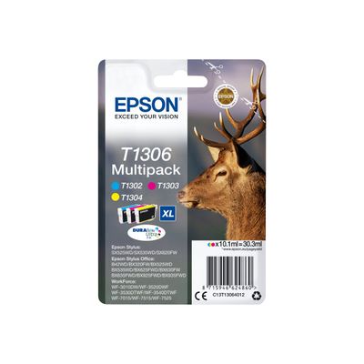 Epson T1306XL Cerf - Pack de 3 - cyan, magenta, jaune - cartouche d'encre originale