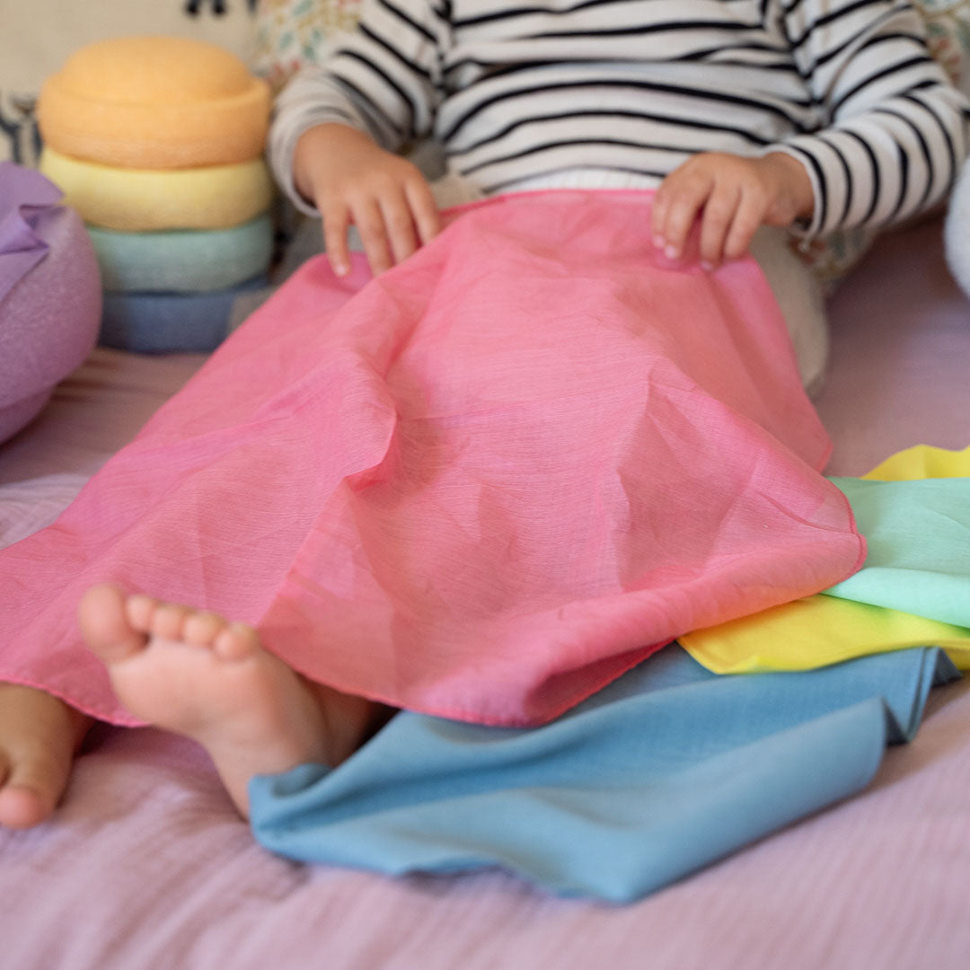 pit and play speeldoek pastel - roze - 48x48 cm