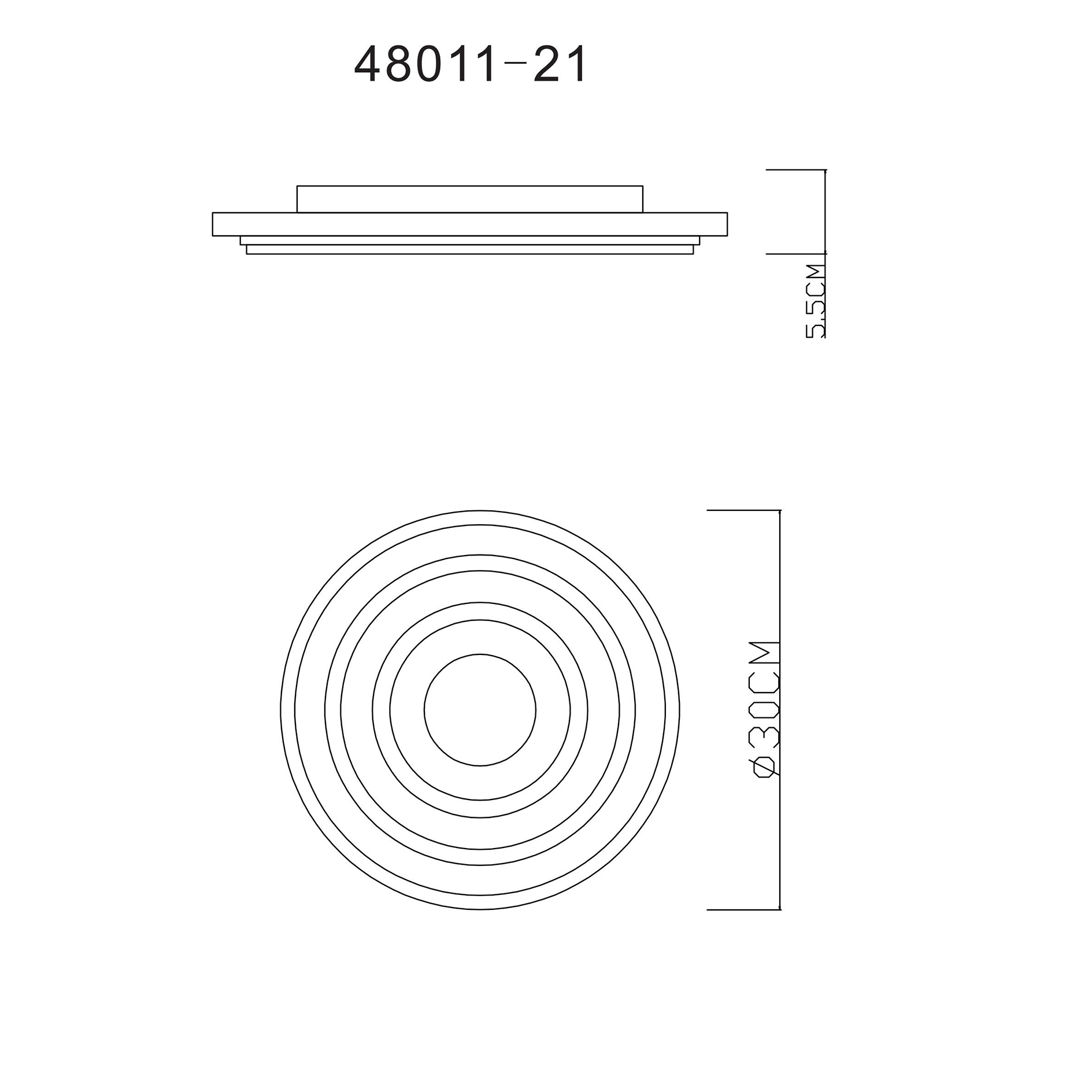 LED-Deckenleuchte - weiß-anthrazit-opal - Ø 30 cm