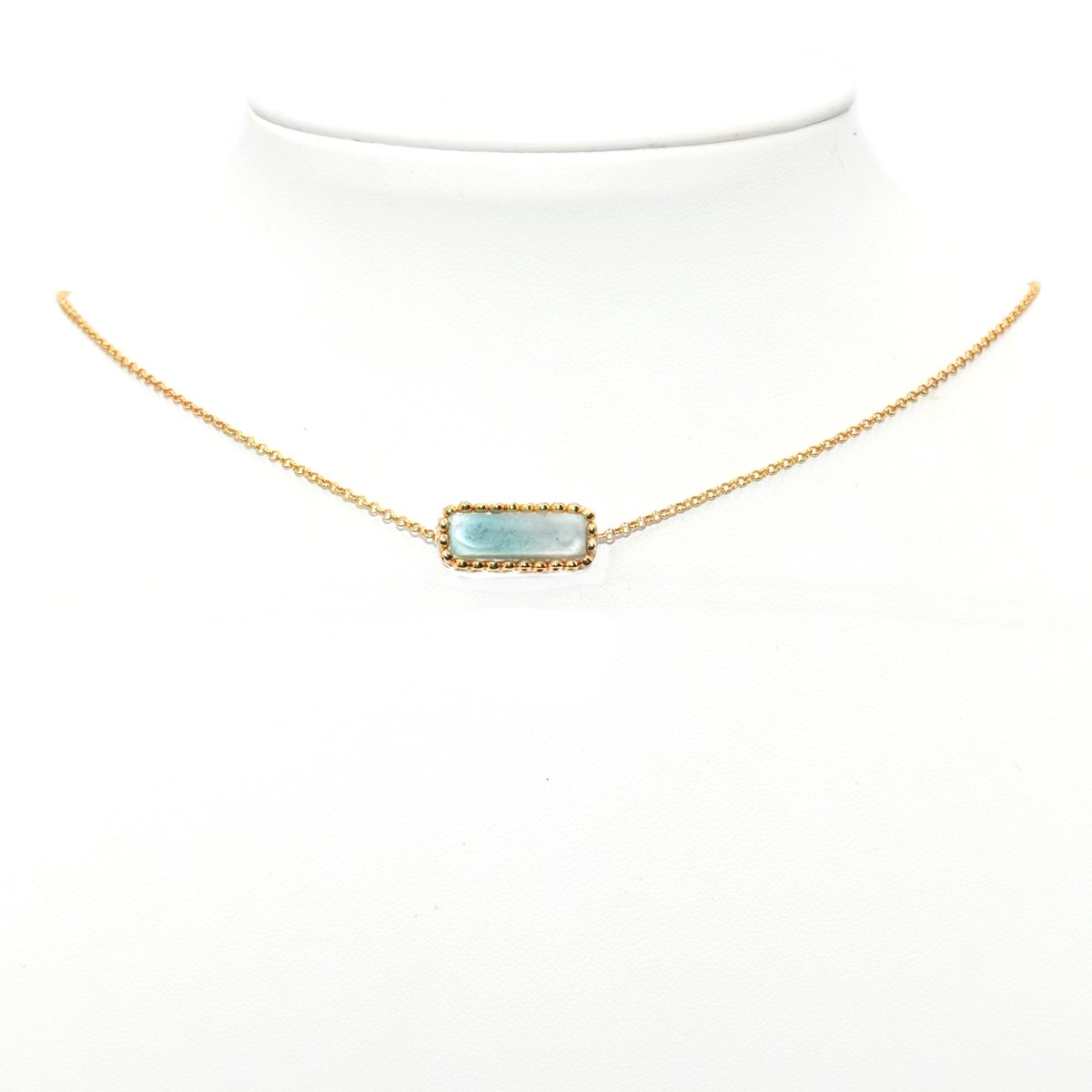 Collier avec pendentif tissé mains- Perles  miyuki perle d'amazonite- doré à l'or fin