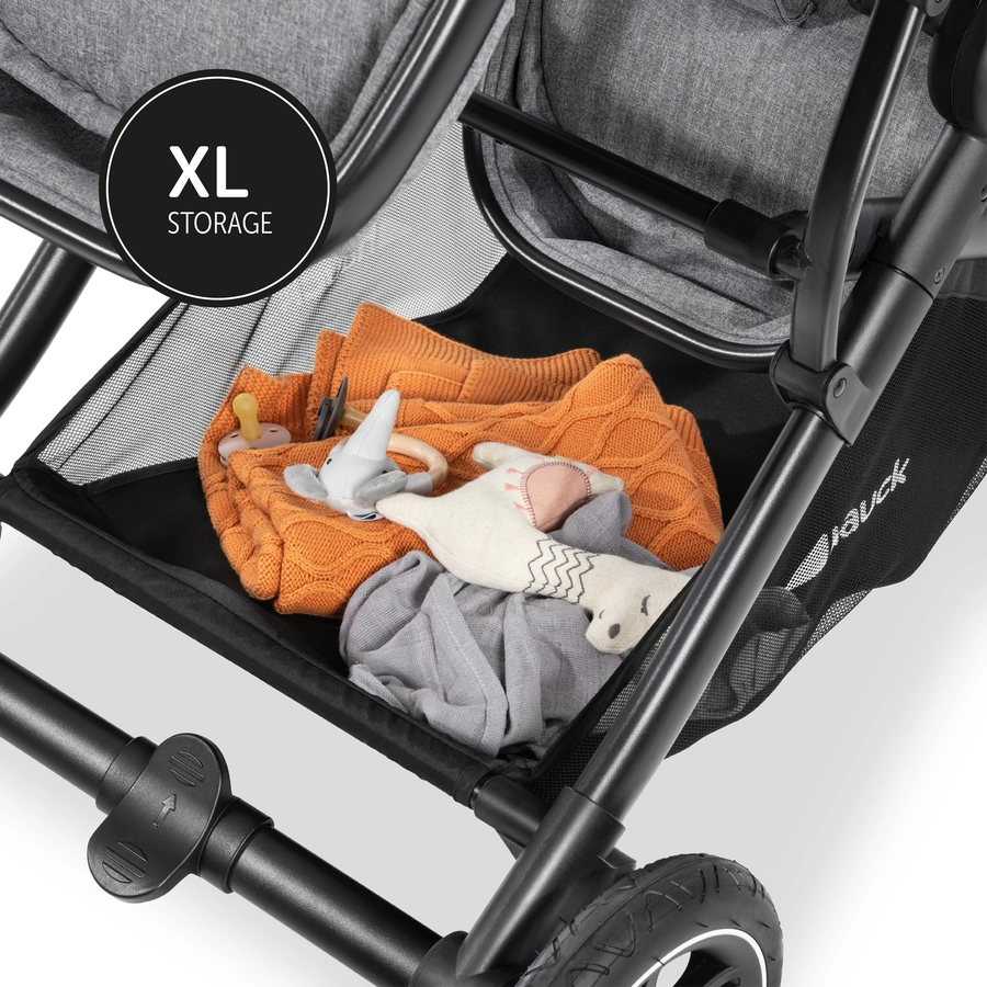 hauck Geschwisterwagen Atlantic Twin Melange Grey