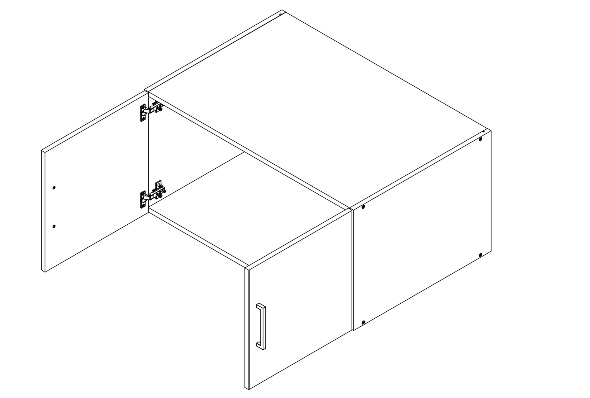 Aufsatz - weiß - 80x40x40 cm