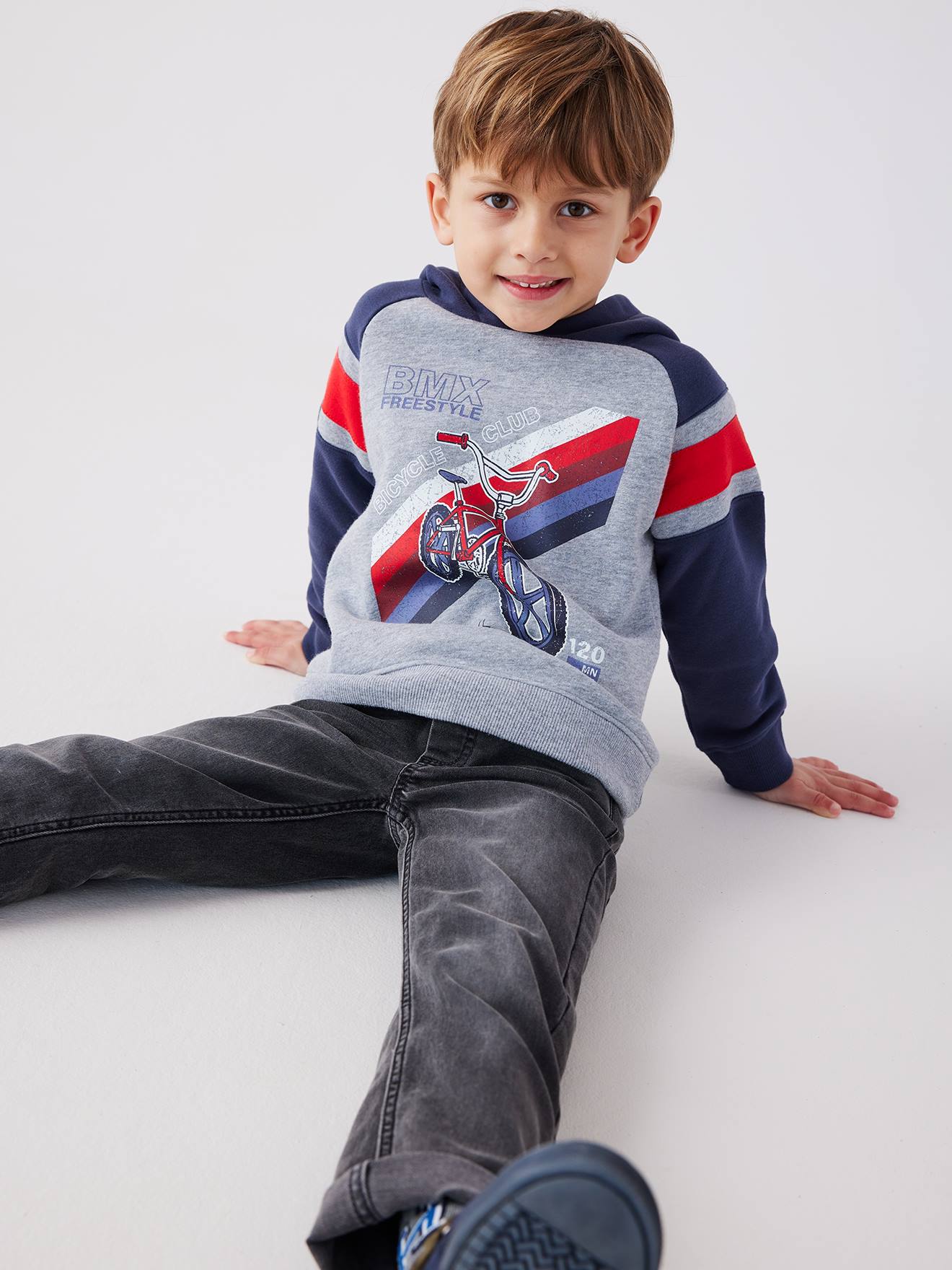 Moletom com capuz e mangas raglan com estampa de nozes pecan para meninos