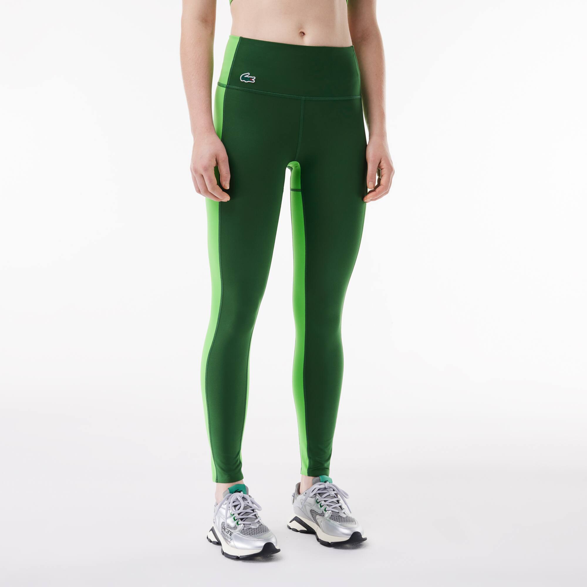 Colourblock Ultra-Dry Stretch Sport-Leggings Traningshosen - Grün - Lacoste - Damen