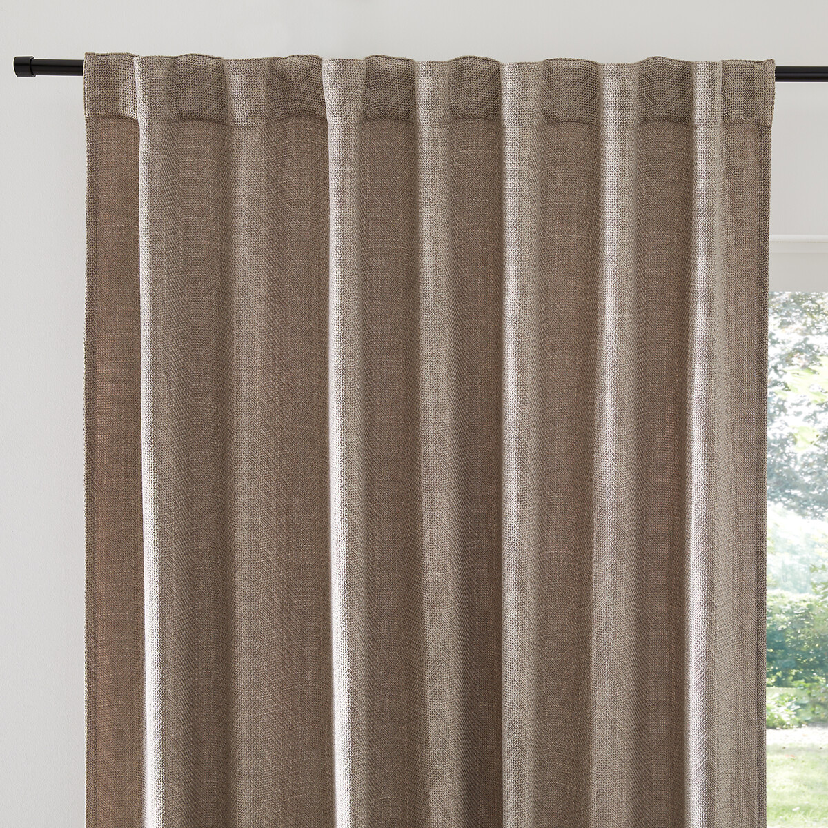 LA REDOUTE INTERIEURS<br>Cortina com acabamento trançado e laços ocultos Montego