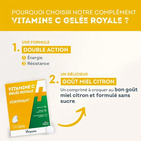Vitavea Vitamina C + Geleia Real Fortificante 24 Comprimidos Mastigáveis